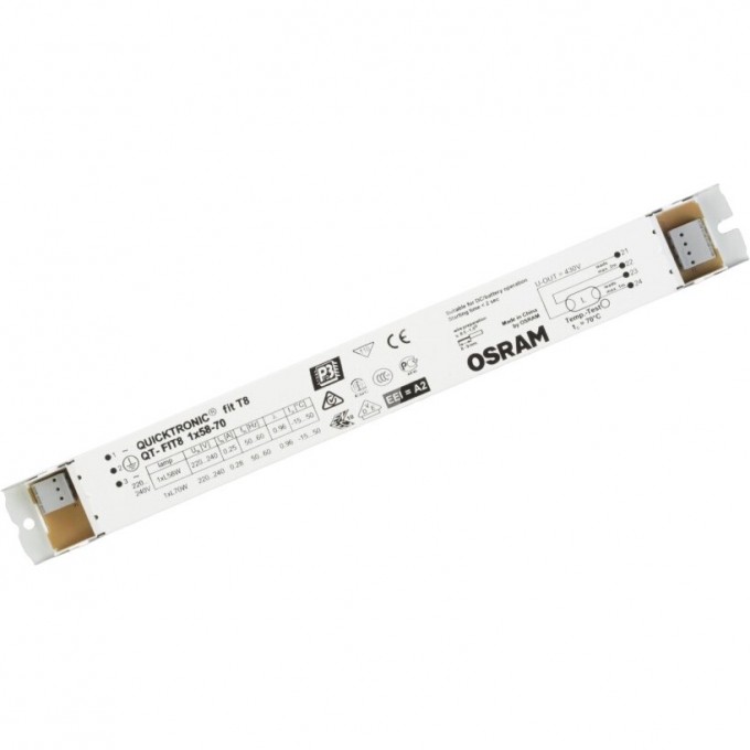 Аппарат пускорегулирующий электронный (ЭПРА) OSRAM QT-FIT8 1х58-70/220-240 VS20 4008321294227