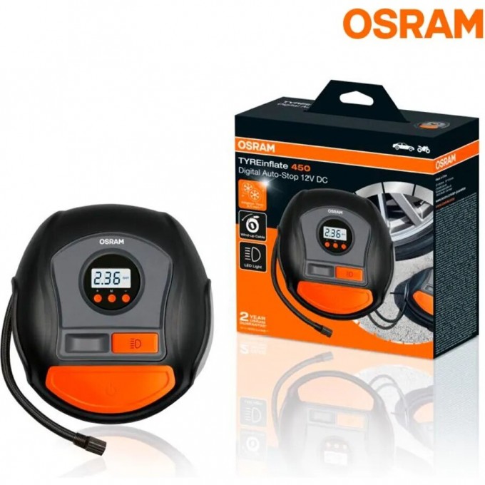 Компрессор с цифровым манометром OSRAM TYREinflate 450 OTI450 4052899620216