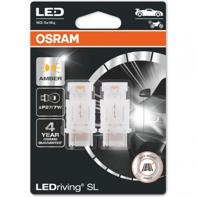 ламп OSRAM LED ≜W27/7W LEDRIVING SL 3157DYP-02B AMBER Желтый 4062172151665
