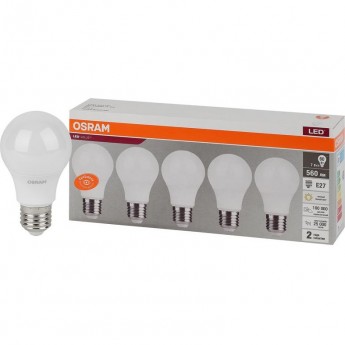 Лампа светодиодная LED OSRAM VALUE LVCLA60 7SW/830 7Вт E27 230В 2х5 RU (уп.5шт) Лампа светодиодная LED OSRAM VALUE LVCLA60 7SW/830 7Вт E27 230В 2х5 RU (уп.5шт)