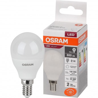 Лампа светодиодная OSRAM LED 10 Вт E14 4000К 800Лм шарик 220 В Лампа светодиодная OSRAM LED 10 Вт E14 4000К 800Лм шарик 220 В