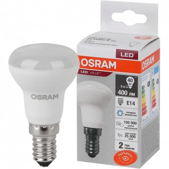 Лампа светодиодная OSRAM LED Value LV R39 40 5SW/865 5Вт рефлектор матовая E14 230В 10х1 RU Лампа светодиодная OSRAM LED Value LV R39 40 5SW/865 5Вт рефлектор матовая E14 230В 10х1 RU